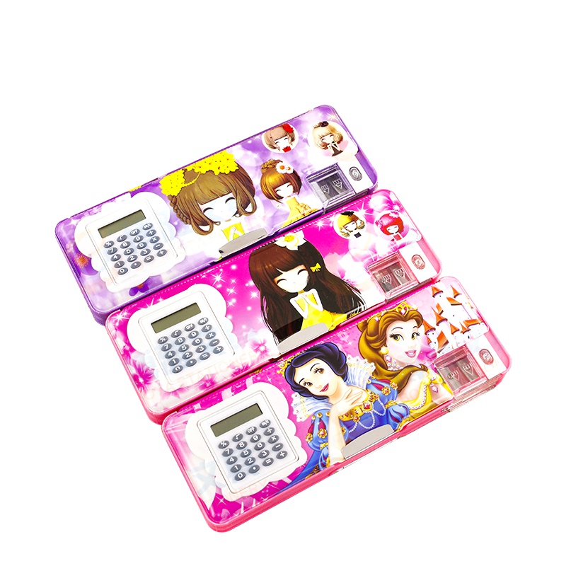 研高(Resehigh) 多功能大容量创意带计算器文具盒塑料卡通儿童学生铅笔盒颜色随机