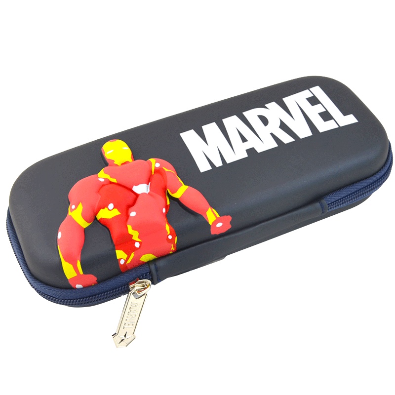 迪士尼(Disney)多功能笔盒 MA45029灰色男童文具盒EVA大容量美国队长小学生铅笔盒3D立体压模笔袋 学习用品