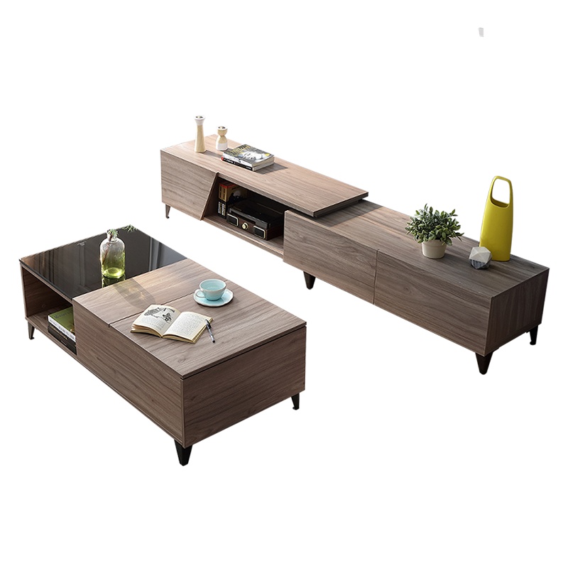 林氏木业北欧简约现代电视柜茶几组合小户型客厅家具组合套装DV1M