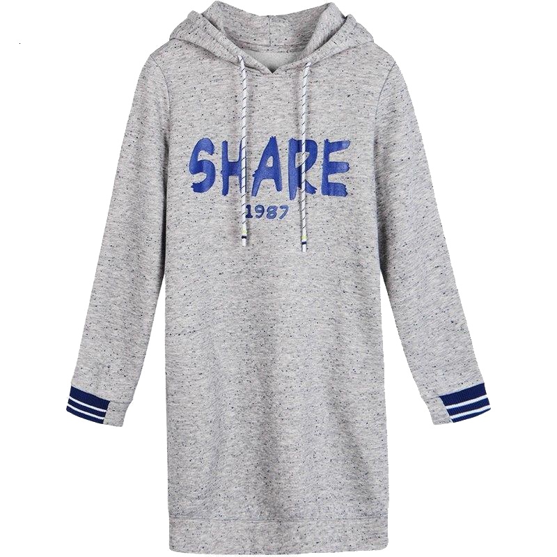 7M莫丽菲尔秋季女装中长卫衣裙子女韩版宽松连衣裙女短裙70009137