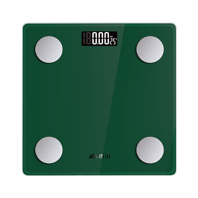 香山智能体脂秤电子秤家用体重秤女生宿舍电子称健康减肥秤（云动 绿色 电池款）