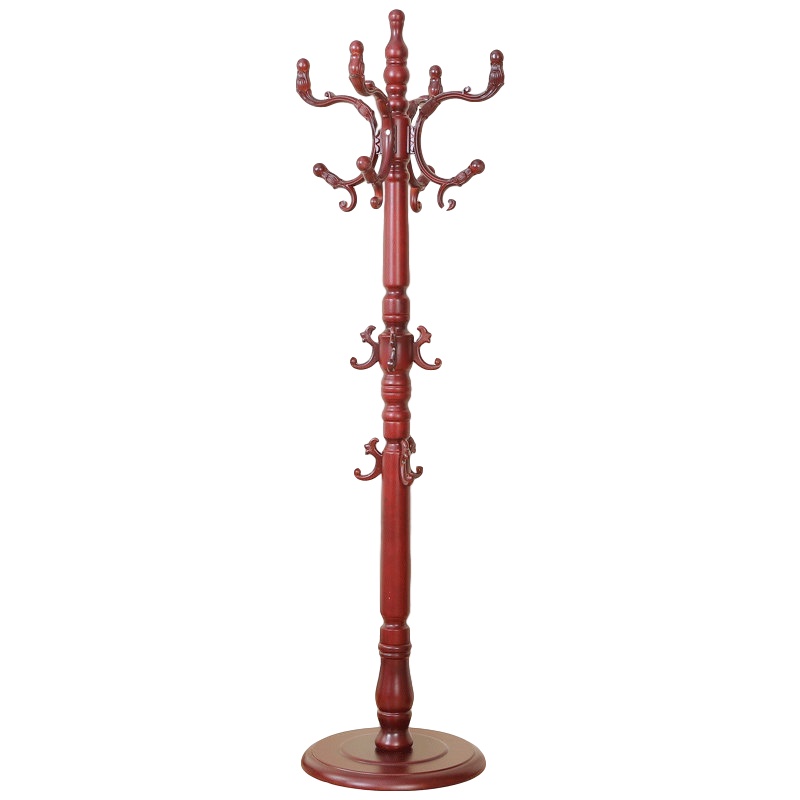 大崋家具 YMJ-08 欧式实木衣帽架 L420mm*W420mm*H1820mm