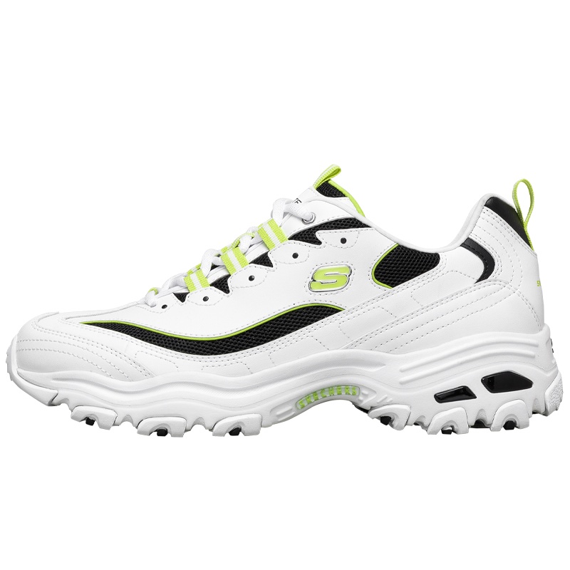 Skechers斯凯奇男鞋2021春夏厚底熊猫鞋老爹鞋大网眼透气小白鞋运动休闲鞋666142