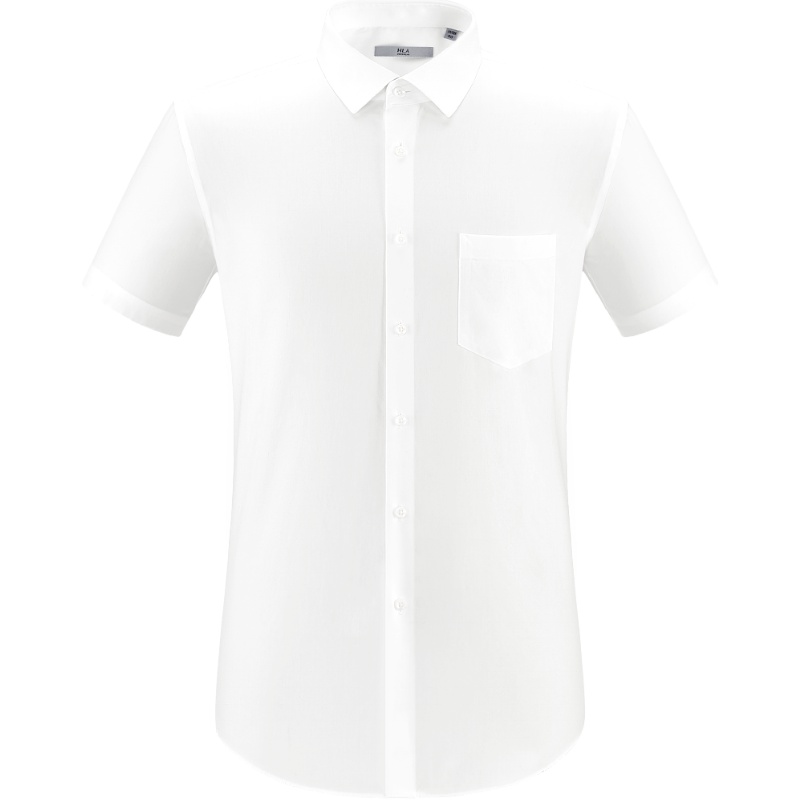 HLA海澜之家服帖清爽免烫衬衫2019夏季舒适短袖正装衬衫男HNCHD2R019A