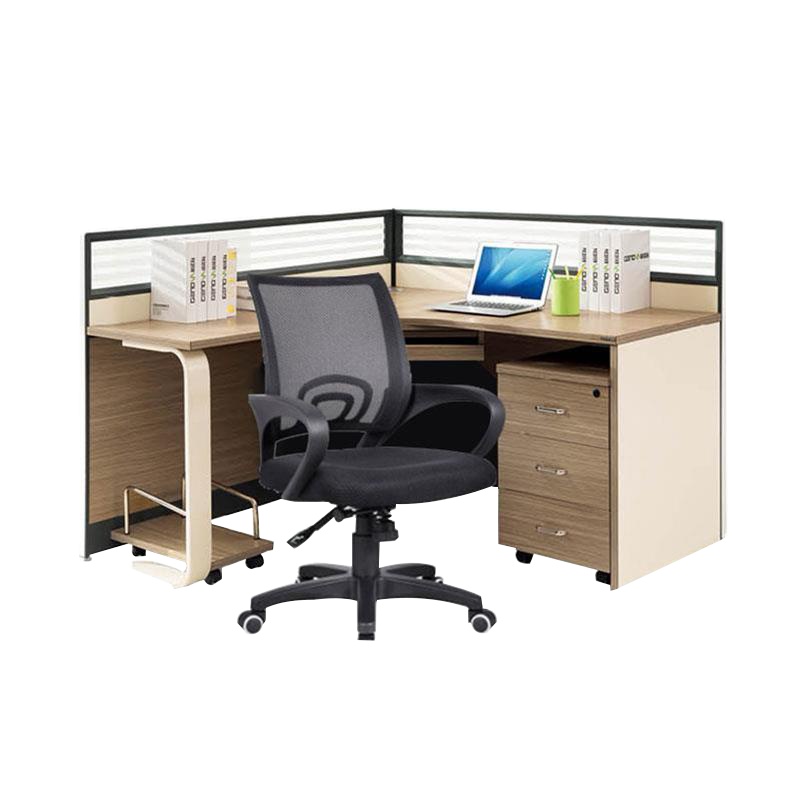 匡大 办公桌椅套装1.44米屏风桌单人屏风位办公桌+活动柜+主机托+办公椅