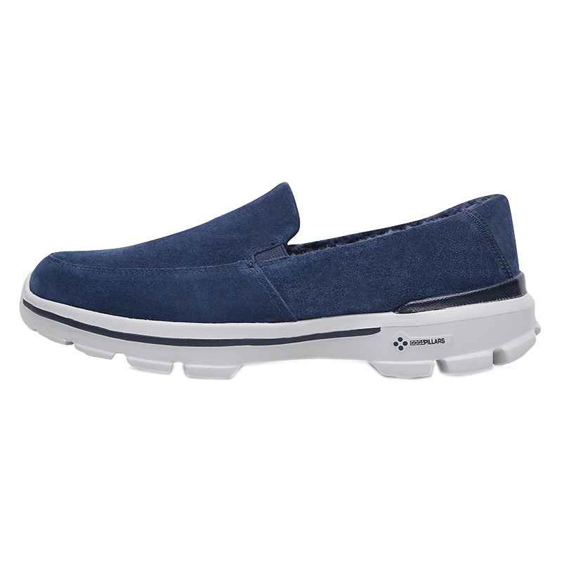 SKECHERS斯凯奇GO WALK 3 男士轻质一脚蹬毛里健步鞋6666005-NVGY