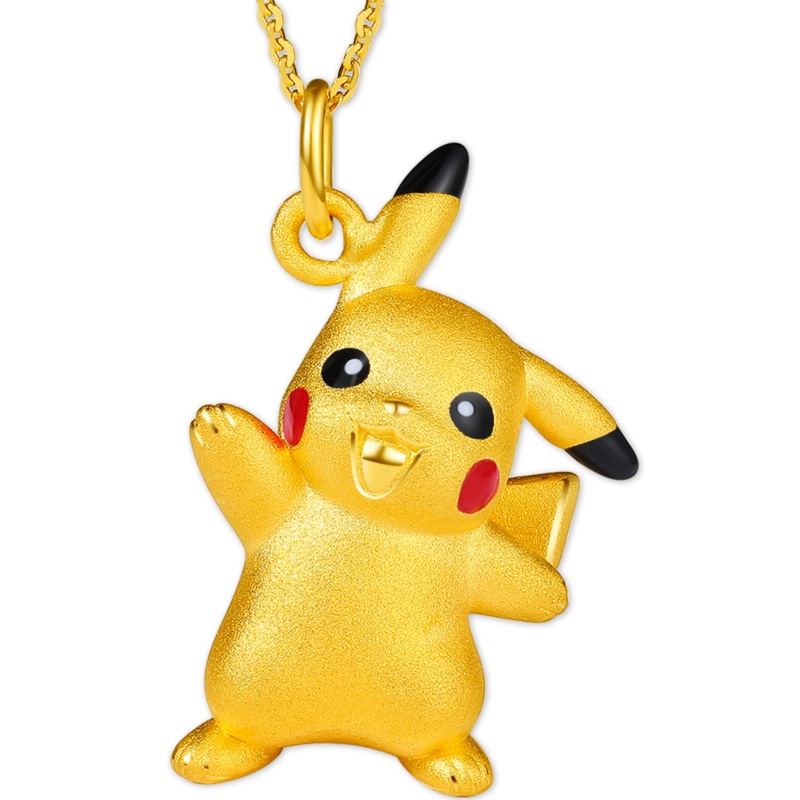 周大生黄金吊坠女 正品硬足金首饰皮卡丘激萌可爱挂坠宝可梦系列