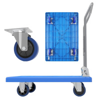 新越昌晖平板车小推车折叠手推车搬运车小拖车拉杆车静音手拉车47x73cm承重约300斤E22006