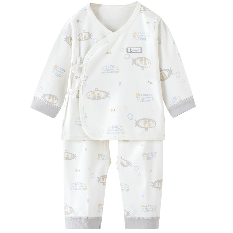 童泰四季婴儿衣服0-3月男女宝宝和服开裆套装新生儿内衣套装