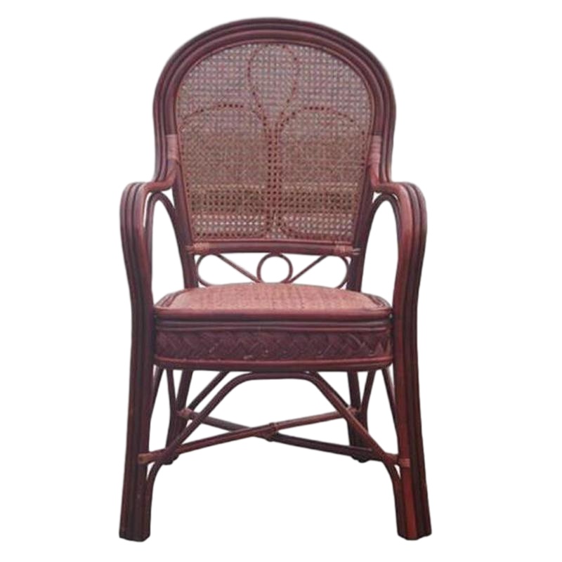 逐鹿中原加粗藤编休闲办公藤椅PFT-558高靠背书房藤编老式靠背椅