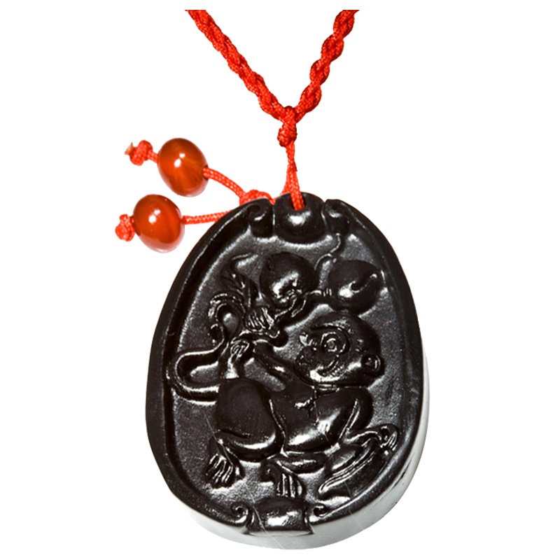 梦克拉 Mkela 砭石项链吊坠 十二生肖猴项坠 民族风 其它