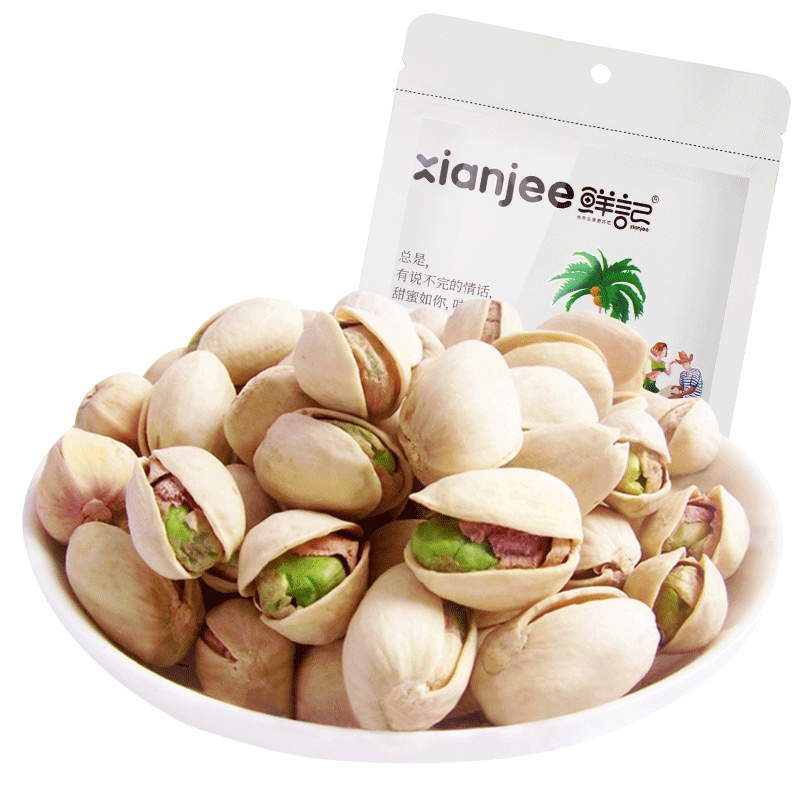 鲜记 开心果100g/袋坚果干果办公室休闲零食孕妇坚果无漂白食品