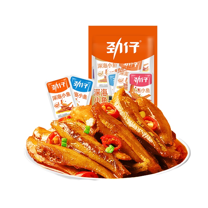 劲仔小鱼仔(麻辣味)300g*2盒小鱼干零食即食麻辣毛毛鱼香辣小鱼干