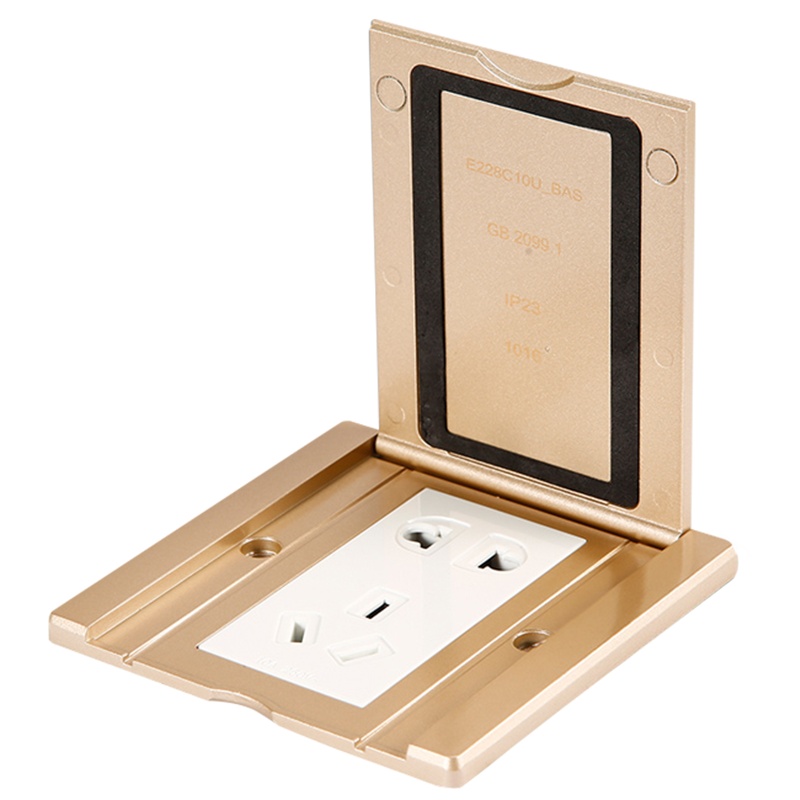 施耐德电气(Schneider Electric)香槟金 开启式地插 五孔地面插座