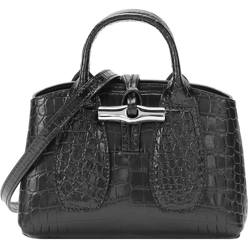 LONGCHAMP 珑骧 女士 ROSEAU系列牛皮手提单肩斜挎包竹节包特小号 10057 HTS