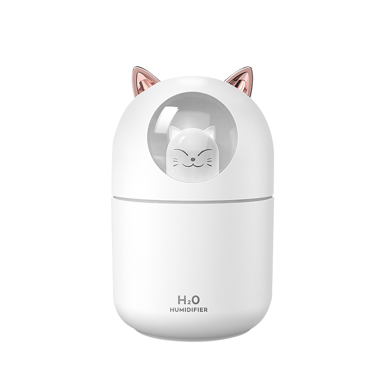 usb空气加湿器家用卧室孕妇婴儿迷你小型可爱学生宿舍办公室桌面便携车载香薰喷雾器汽车塔菲克萌宠加湿器[典雅白]300ml