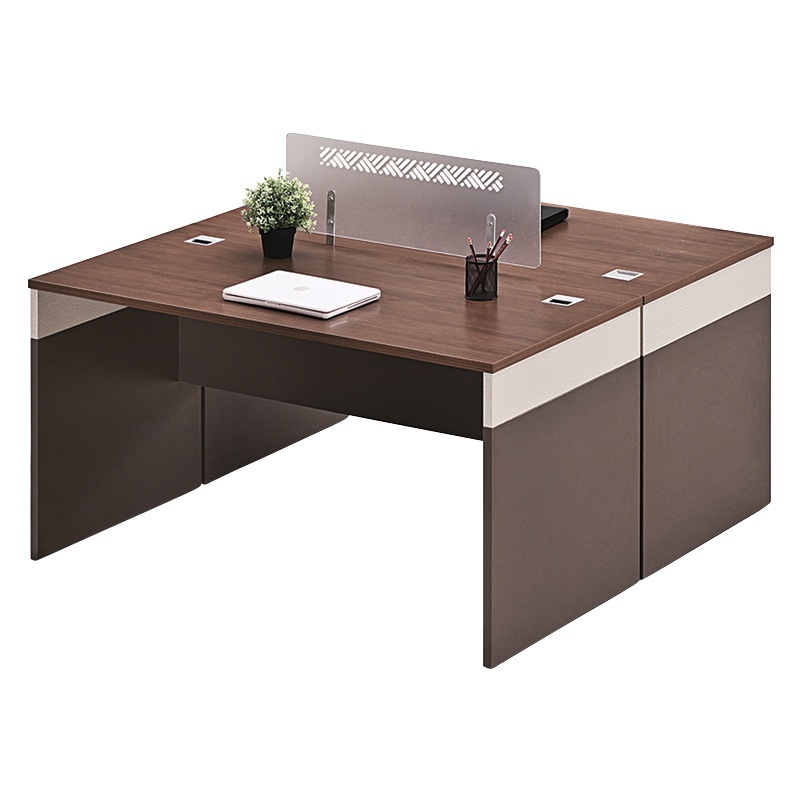 [藏书阁]职员办公桌简约现代2人位电脑桌办公屏风卡座1.2米