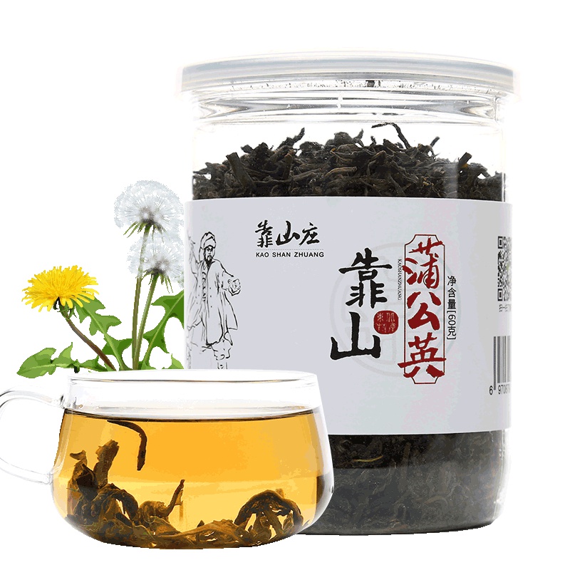 靠山庄蒲公英茶60g/罐 保健茶饮 长白山野生蒲公英根茶 蒲公英茶 花茶 茶叶 五宝茶 红豆薏米茶