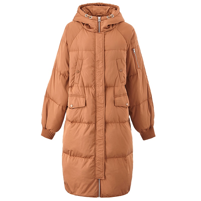 茵曼2018冬装新款连帽休闲宽松加厚面包服羽绒服外套女长款过膝潮