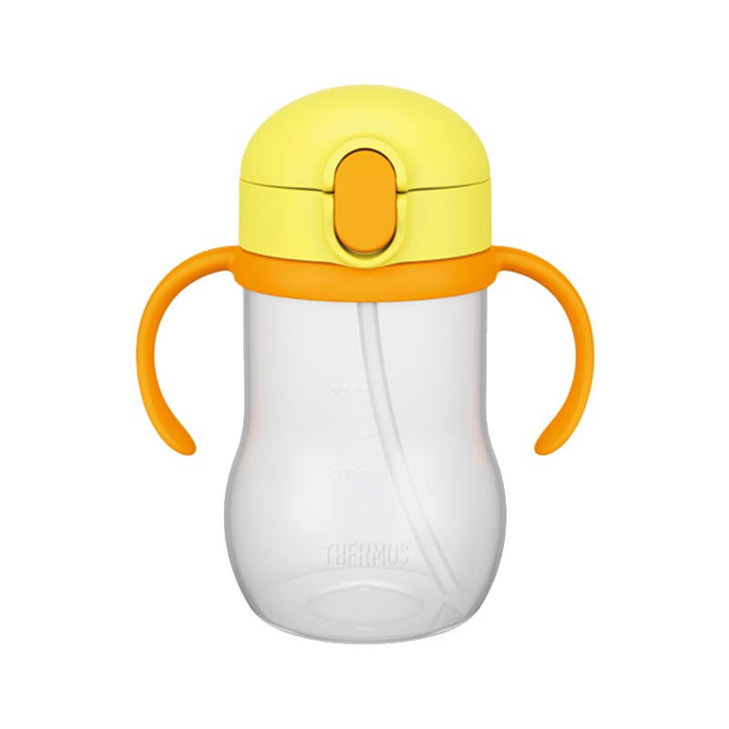 保温用品THERMOS 膳魔师 婴儿保冷杯 吸管杯直饮带盖便携式杯子 NPD-350-Y 黄色款350ml 保冷专用