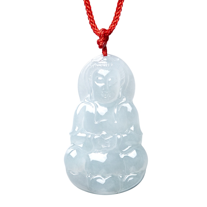 周大福珠宝首饰清润观音翡翠玉坠K62685