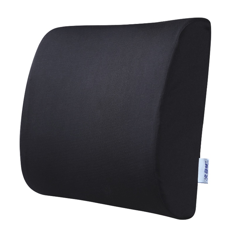 北极绒 汽车腰靠垫 太空记忆棉腰靠办公家用靠枕 背靠垫 车用办公用护腰枕 黑色