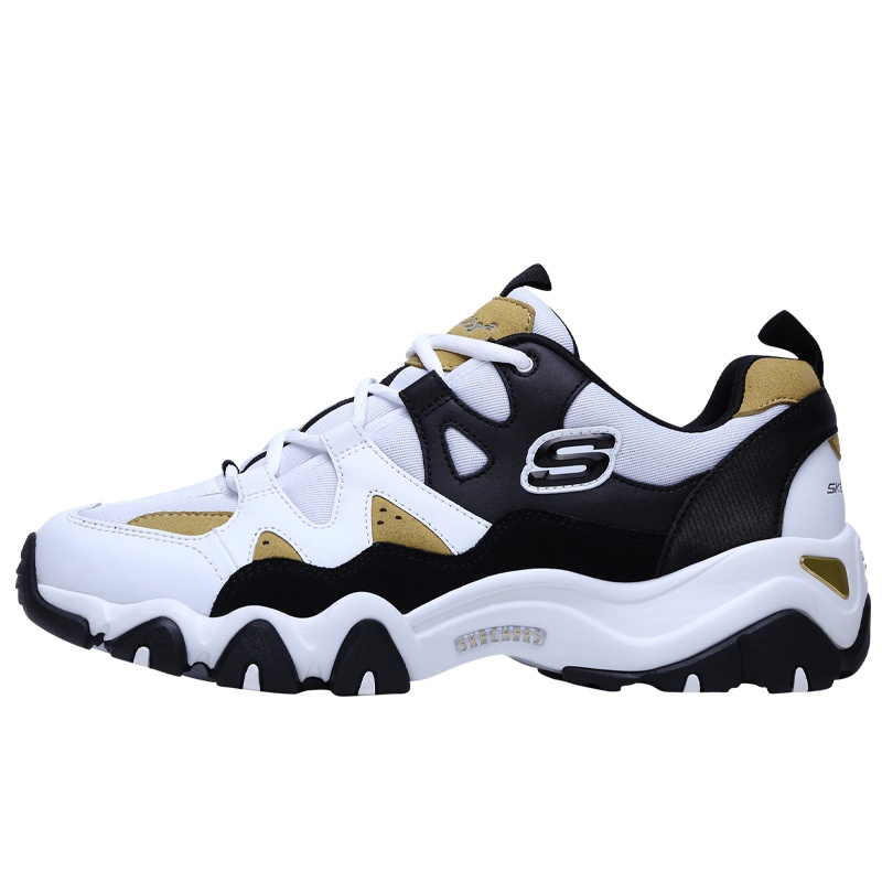 Skechers斯凯奇复古老爹鞋熊猫鞋街拍小白鞋运动鞋子男潮鞋999042