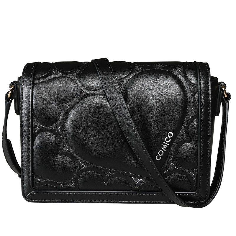 COMICO女款黑色珍如此心单肩斜挎小包CE112