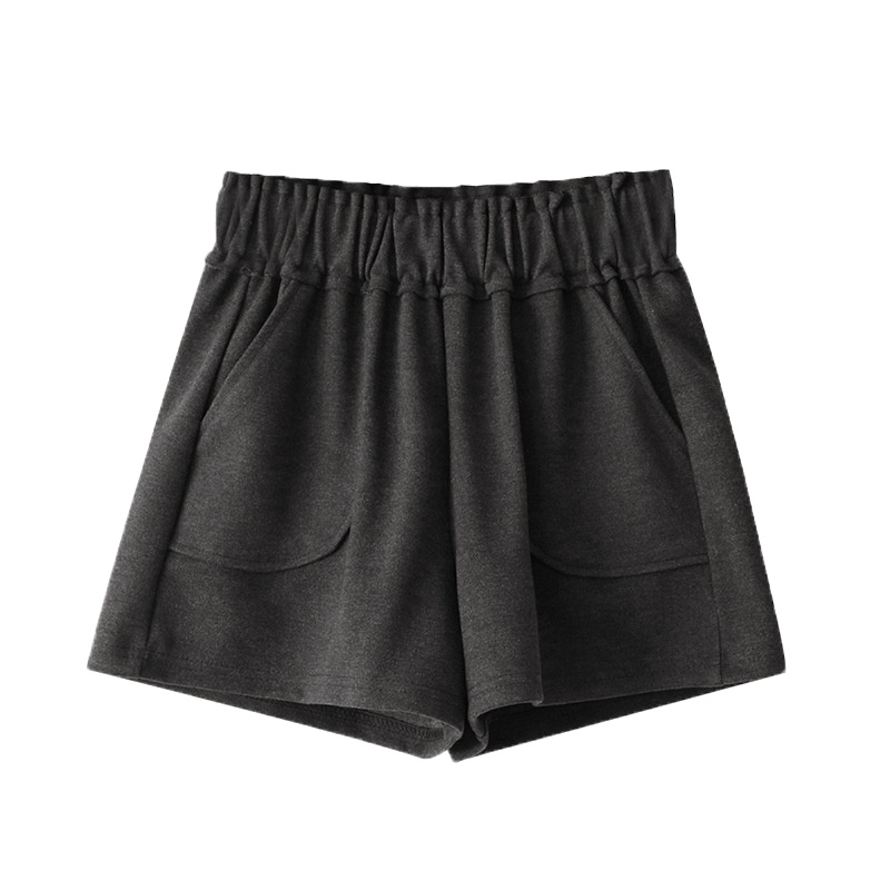 毛呢短裤女秋冬款2019新款外穿a字裤子高腰显瘦加厚阔腿打底靴裤