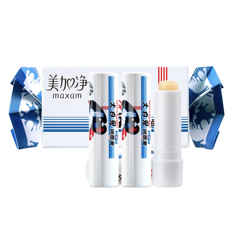 美加净大白兔润唇膏组合 滋润保湿淡化唇纹补水无色女护唇3g*3支装