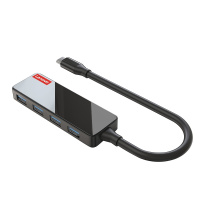 联想C602集线器Type-C分线器电脑转换器USB-A转4口USB3.0HUB集线器笔记本扩展坞拓展坞
