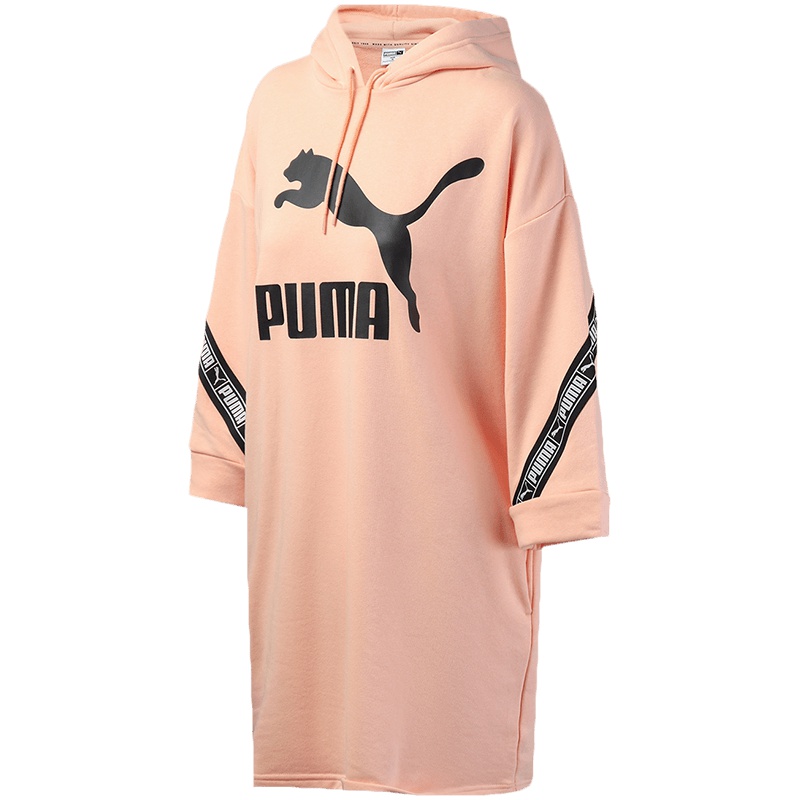 PUMA彪马女装运动服串标七分袖连衣裙卫衣596026
