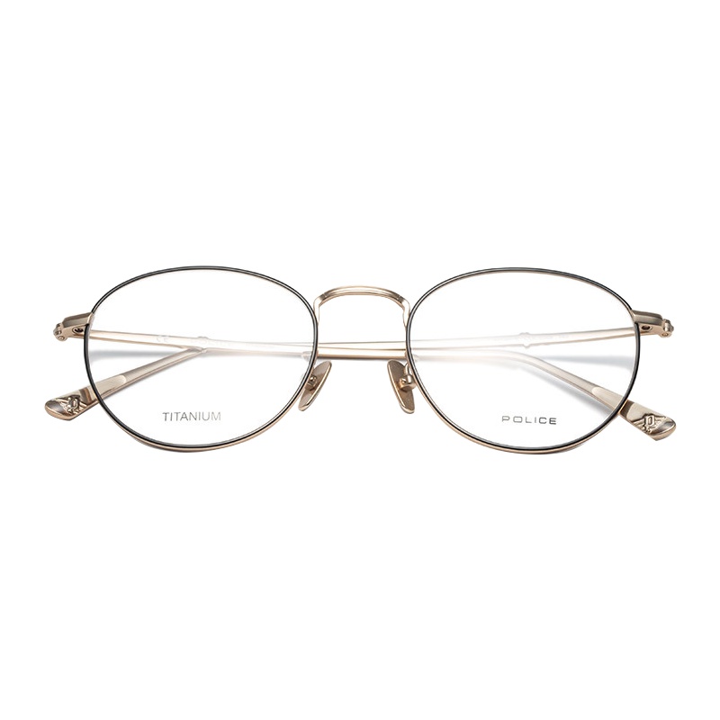 意大利POLICE钛眼镜框女士不压鼻男士金属边框眼镜时尚