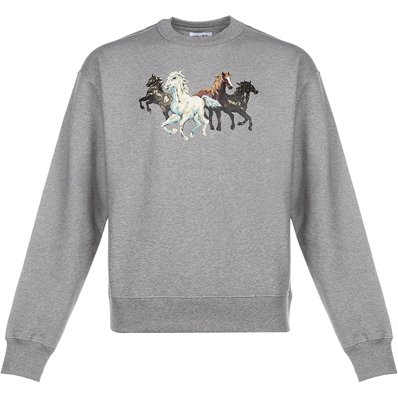 KENZO 高田贤三 男士 棉质加绒款宽松版圆领长袖卫衣运动衫 FA6 5SW511 4MG