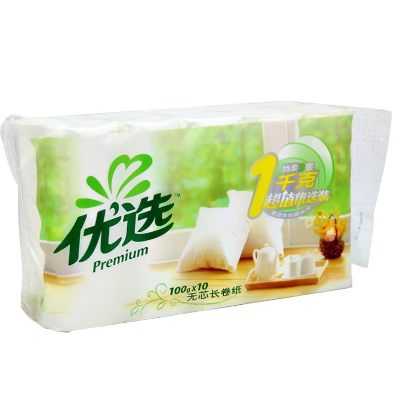 心相印 LR110 优选无芯长卷纸 3层 10卷/提