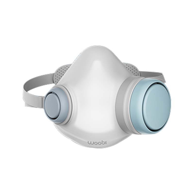 呼博士(BRI) Woobi Plus口面罩防飞沫防细菌防雾霾粉尘颗粒四重过滤可水洗过滤器头戴式口罩 优雅白色