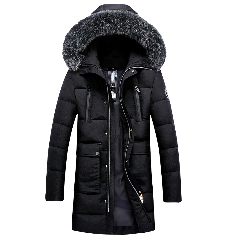 雅鹿男装羽绒服男中青年中长款修身保暖羽绒服大码秋冬新款17802