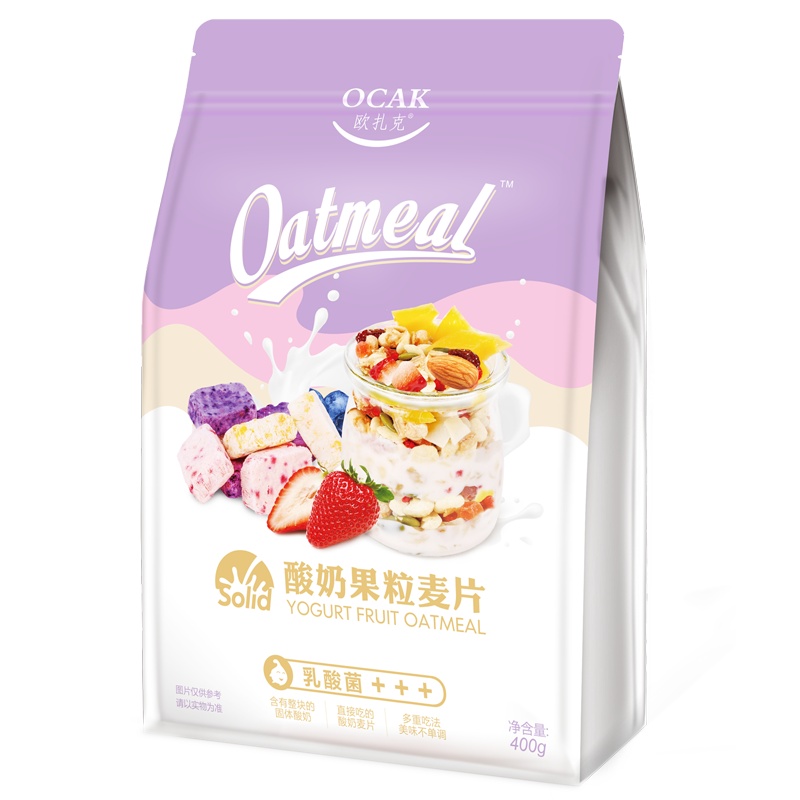 [肖战同款]欧扎克酸奶果粒麦片即食早代餐食品乳酸菌水果燕麦片400g