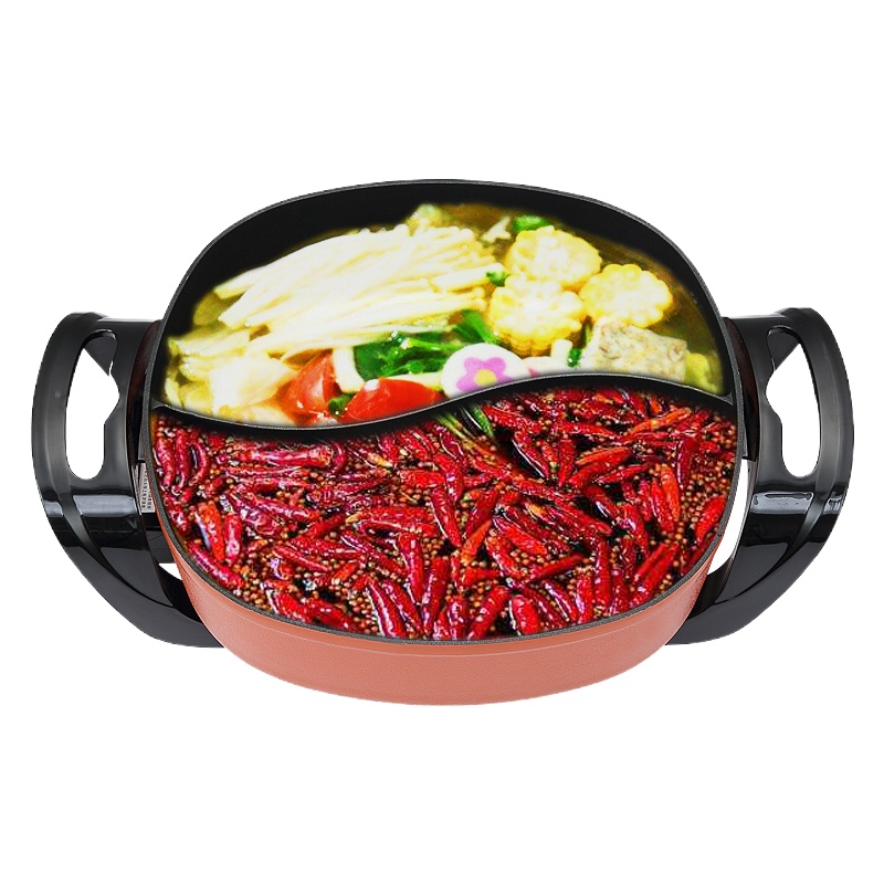 宜阁(Edei)1600w大火力鸯鸳电火锅5.5L大容量HT-K3C不粘设计