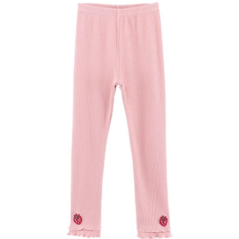 小红豆童装女童打底裤春秋外穿棉质洋气中大童女宝宝秋冬花边打底长裤