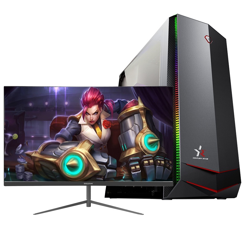 世纪之星 i9级八核E5 2660/GTX1050Ti 4G独显/16G内存/480G固态+500G机械盘 家用办公游戏电脑 台式机 DIY组装机电脑 台式电脑 电脑主机+24英寸