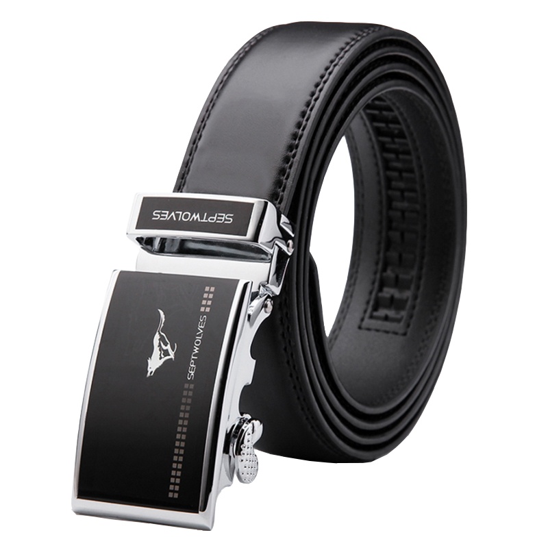 七匹狼（SEPTWOLVES） 男士真皮腰带 牛皮自动扣皮带 商务休闲款式