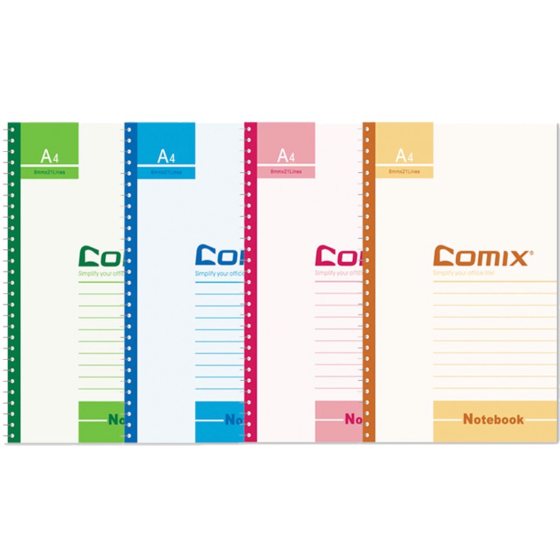 齐心(comix)C4513线圈本6本装 A4/80张 螺旋装订本 笔记本子 软抄本 日记本记事本办公用品笔记本/记事本