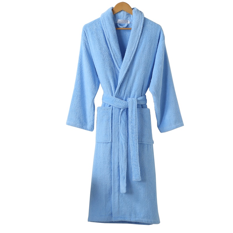 竹一百 纯棉加厚款浴袍睡袍全棉情侣通用浴衣洗澡游泳浴袍