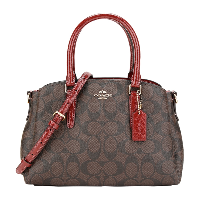 COACH 蔻驰 奢侈品 欧美时尚经典女士深卡其色印花人造革手提单肩女斜挎包杀手包 F31985 IME8U