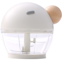 红厨 圆鼻子手动研磨碗料理机家用蒜泥搅蒜末捣压拉蒜器蒜蓉大蒜头搅碎机神器 灰白色