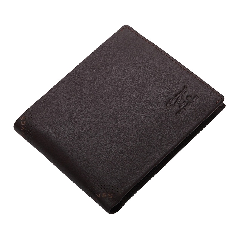 七匹狼钱包短款横款真皮男包 欧美范时尚商务休闲牛皮钱包礼盒 3A10114