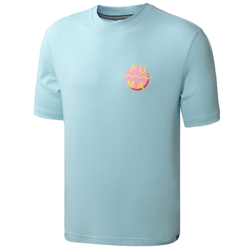 PUMA彪马男装小logo款运动服休闲跑步短袖T恤597337