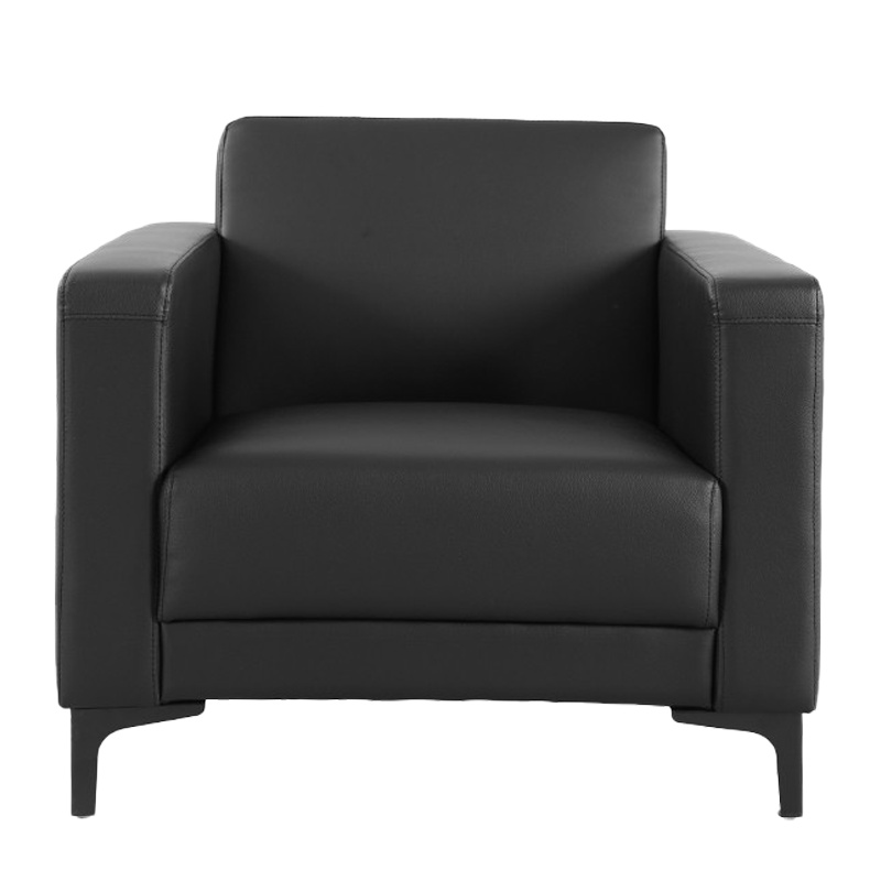 会客沙发S1P061单人位 (800W*760D*800H)黑色牛皮