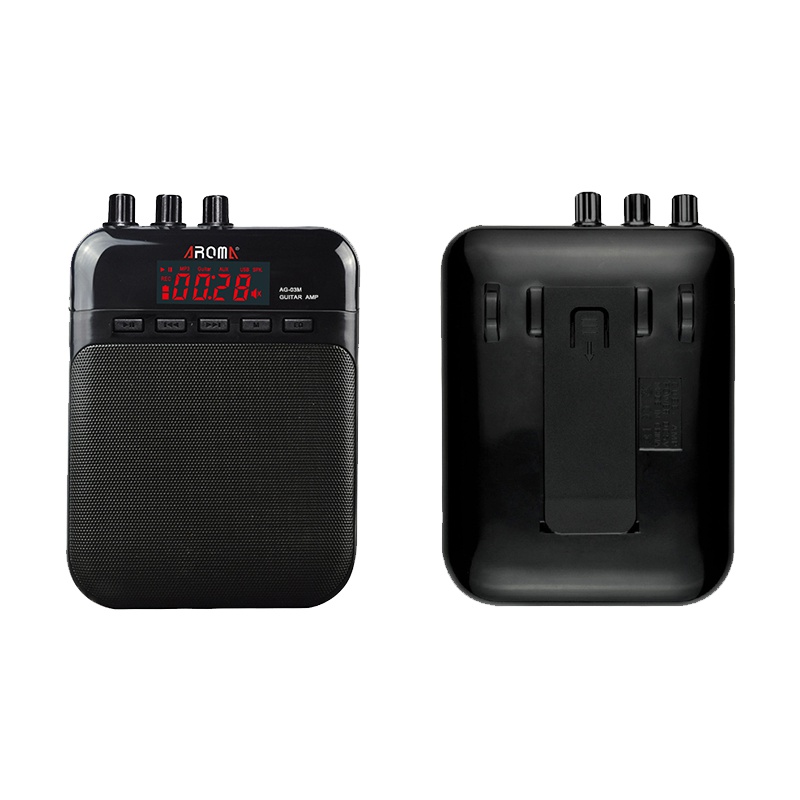 AROMA阿诺玛AG-03M充电 迷你电木吉他小音箱 带失真麦克风MP3功能 乐器配件